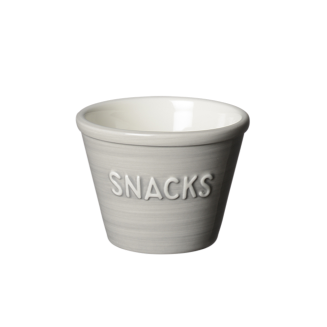 Bruka Design Snacks kulho 11*8cm, harmaa valkoisella tekstillä