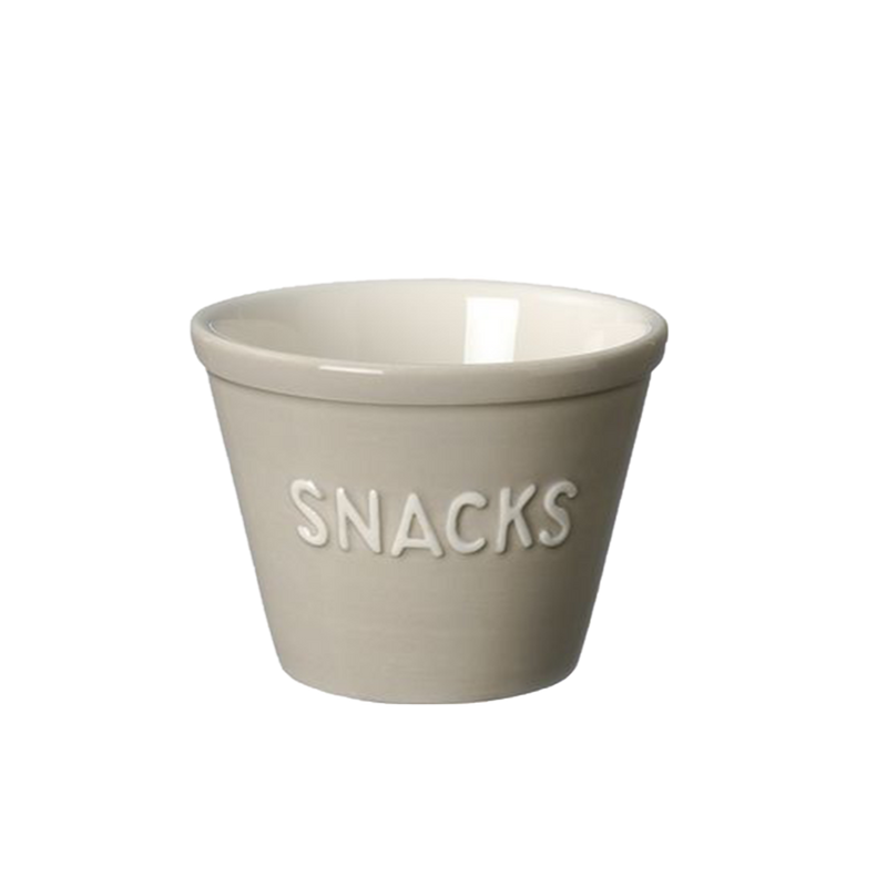 Bruka Design Snacks kulho 11*8cm, hiekka valkoisella tekstillä