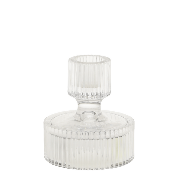 Chic Antique kynttilänjalka lasia 9*8cm, kirkas lasi