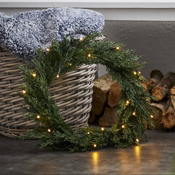 Star Trading Thuja kranssi led-valoilla ø40cm, vihreä