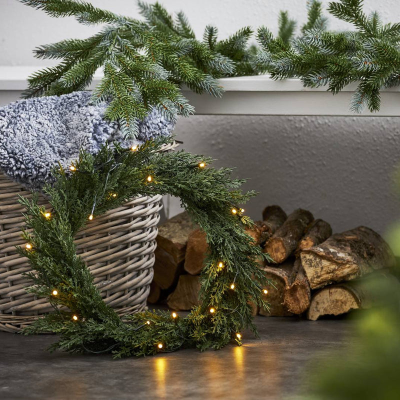 Star Trading Thuja kranssi led-valoilla ø40cm, vihreä