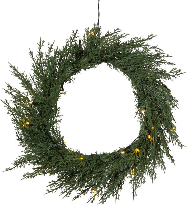 Star Trading Thuja kranssi led-valoilla ø40cm, vihreä