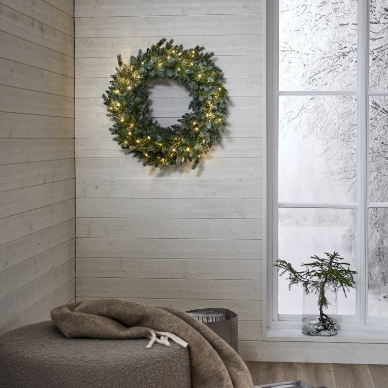 Star Trading Greyland kranssi led-valoilla ø55cm, vihreä