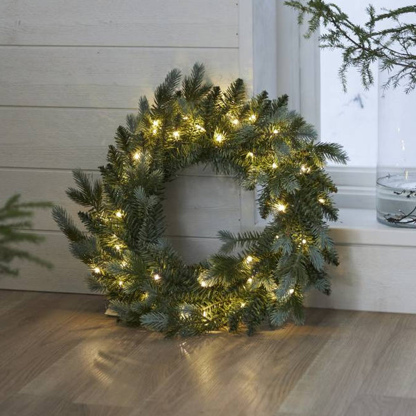 Star Trading Greyland kranssi led-valoilla ø55cm, vihreä