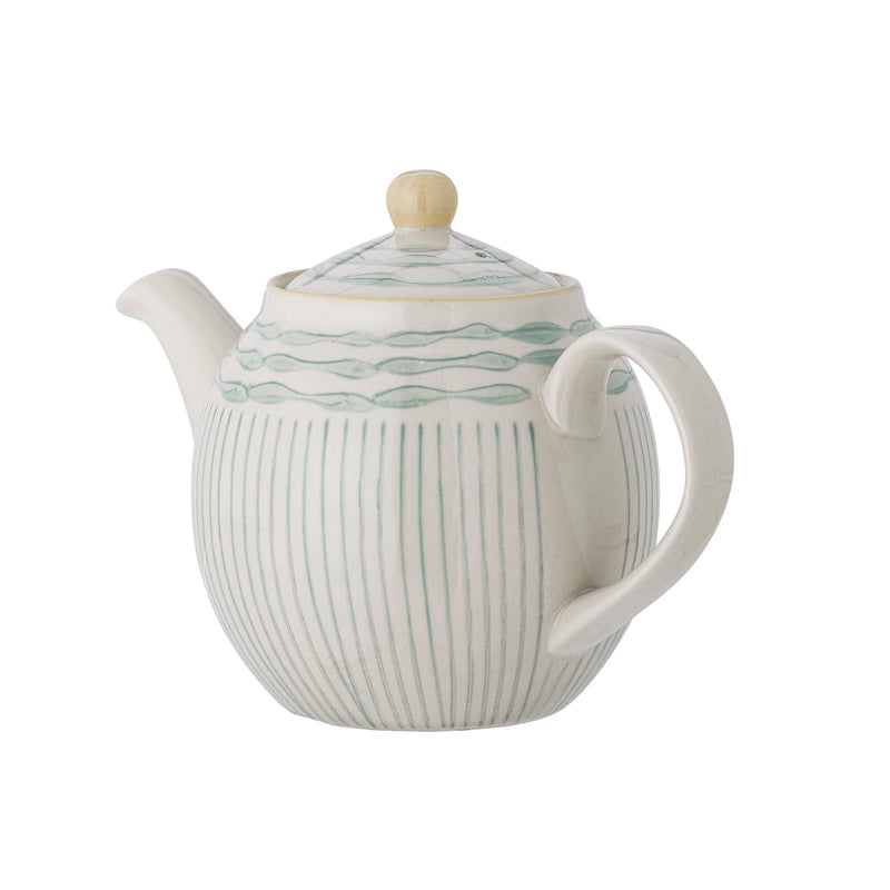 Bloomingville Maple teekannu keramiikkaa 16*14cm, sinivihreä