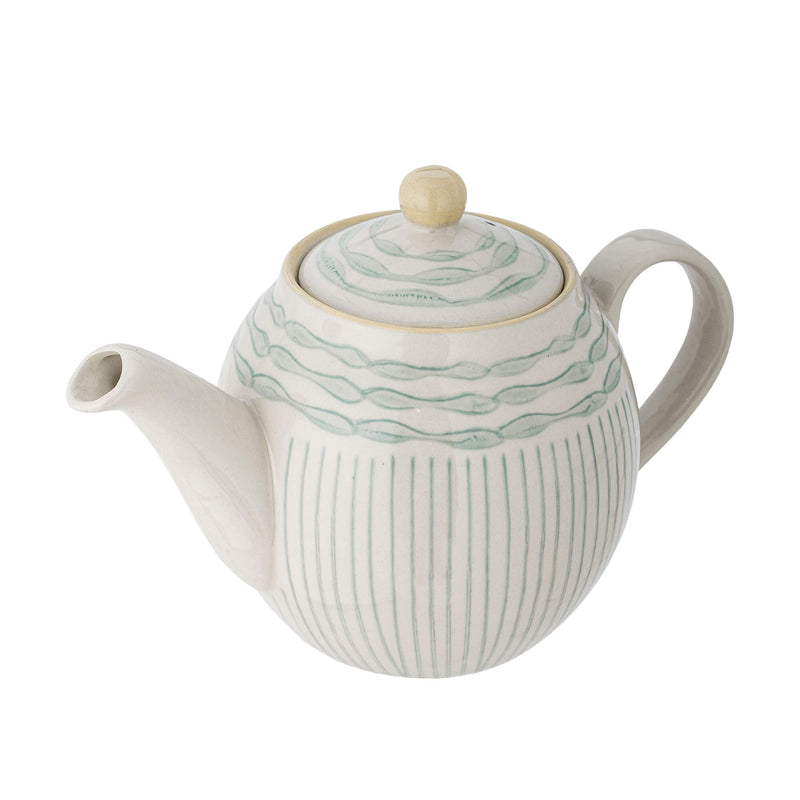 Bloomingville Maple teekannu keramiikkaa 16*14cm, sinivihreä