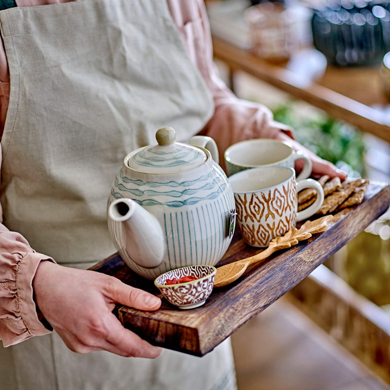 Bloomingville Maple teekannu keramiikkaa 16*14cm, sinivihreä