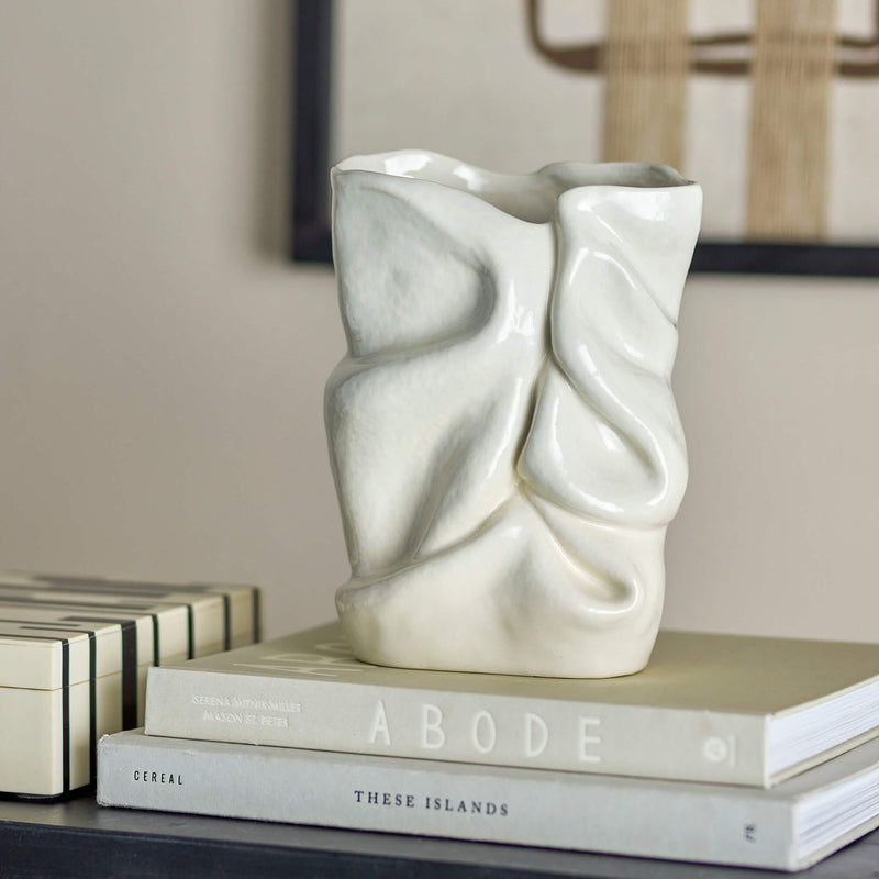 Bloomingville Fabrice maljakko keramiikkaa 21,5*16*10,5cm, valkoinen