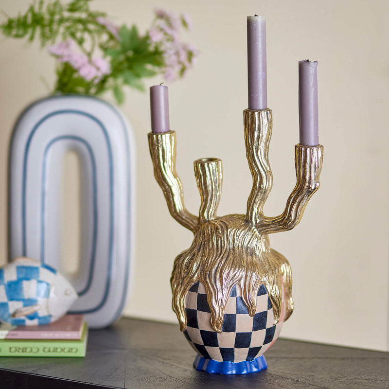 Bloomingville Medusa kynttilänjalka 32*22*15cm, monivärinen