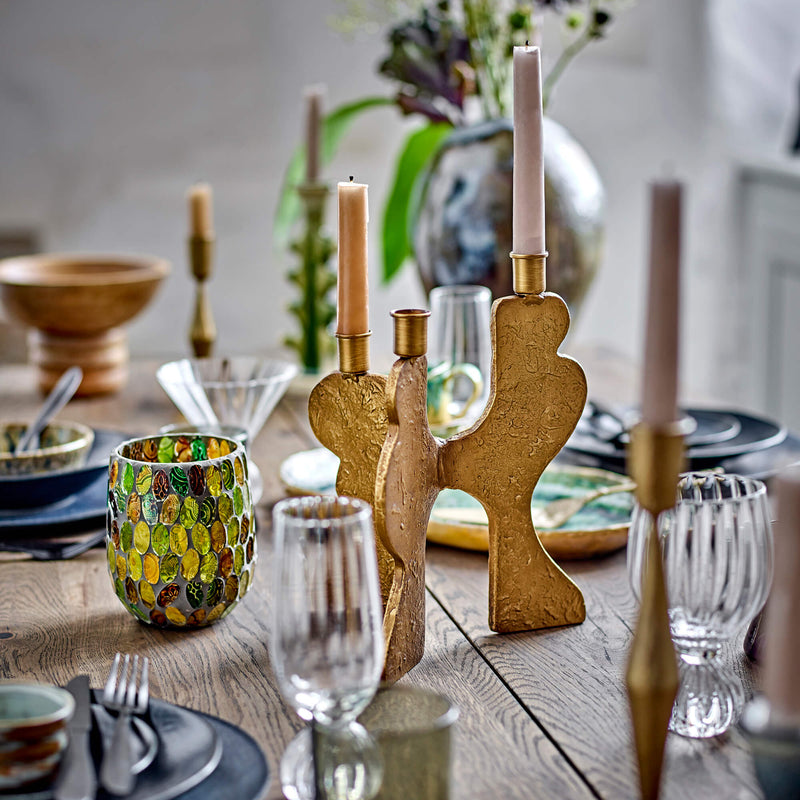 Bloomingville Lux kynttilänjalka rautaa 27,5*21,5*16cm , kulta