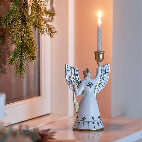 Bloomingville Evangeline kynttilänjalka 19*12*7,5cm, valkoinen