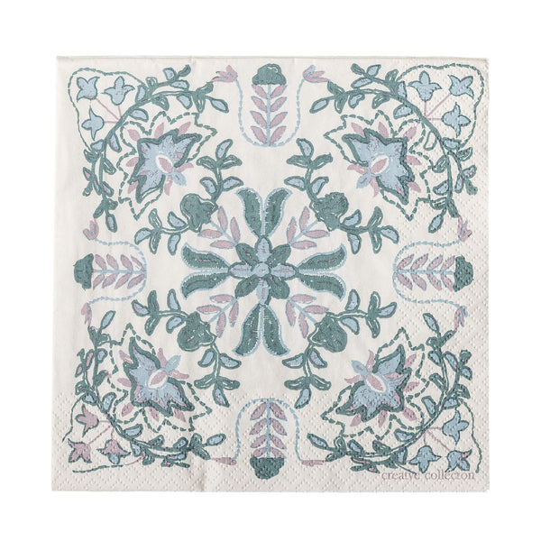 Bloomingville Alvira paperiservetit 20kpl 33*33cm, vihreä/liila