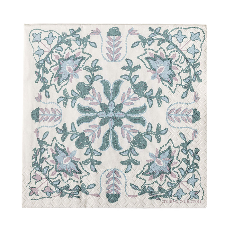 Bloomingville Alvira paperiservetit 20kpl 33*33cm, vihreä/liila