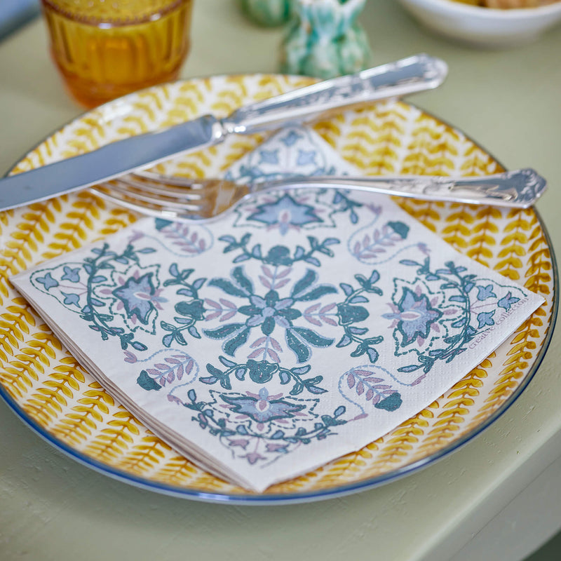 Bloomingville Alvira paperiservetit 20kpl 33*33cm, vihreä/liila