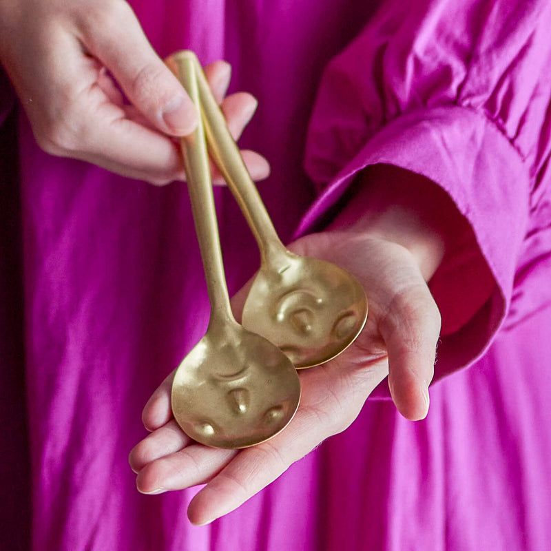 Bloomingville Izna lusikkasarja messinkiä 2kpl 15*5 & 17,5*5cm, messinki