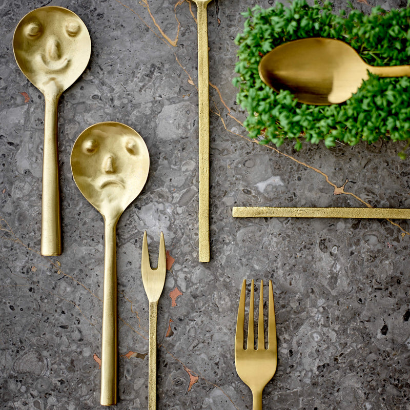 Bloomingville Izna lusikkasarja messinkiä 2kpl 15*5 & 17,5*5cm, messinki