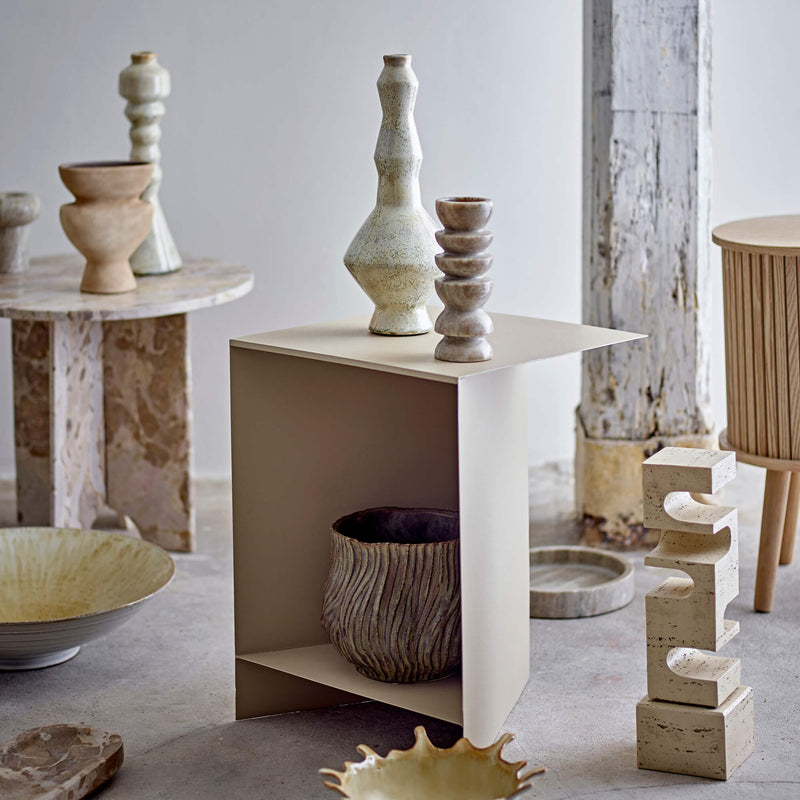 Bloomingville Bancroft kynttilänjalka keramiikkaa 33*13,5cm, valkoinen