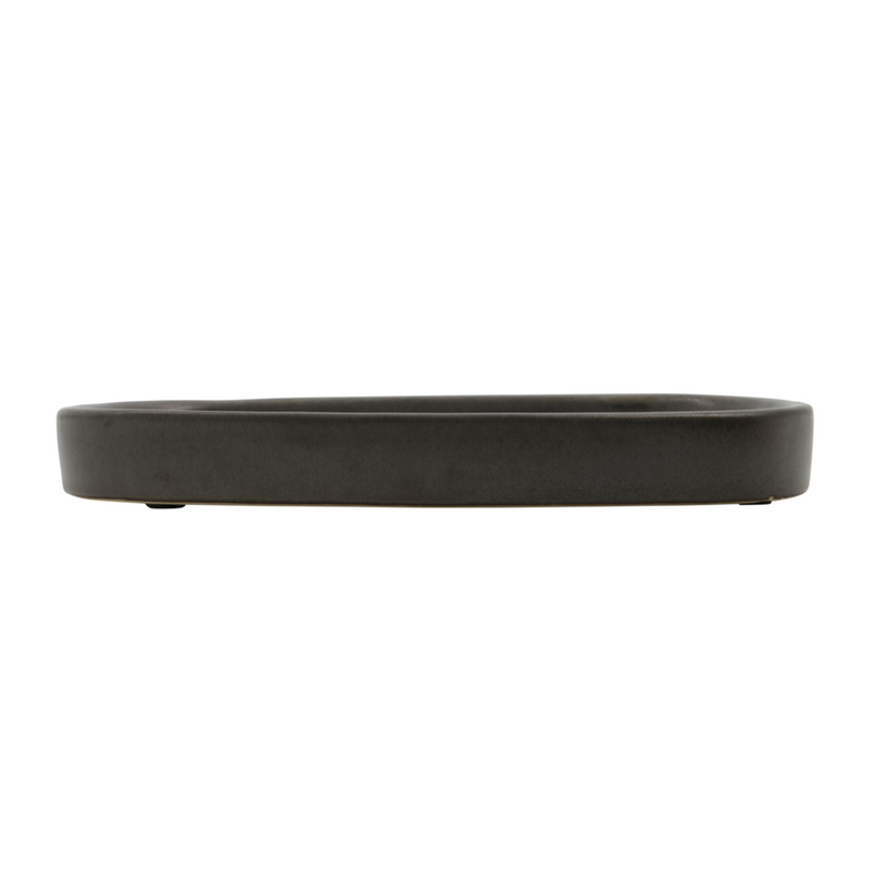 Meraki Datura alusta keramiikkaa 24,5*16,5*3cm, tummanharmaa