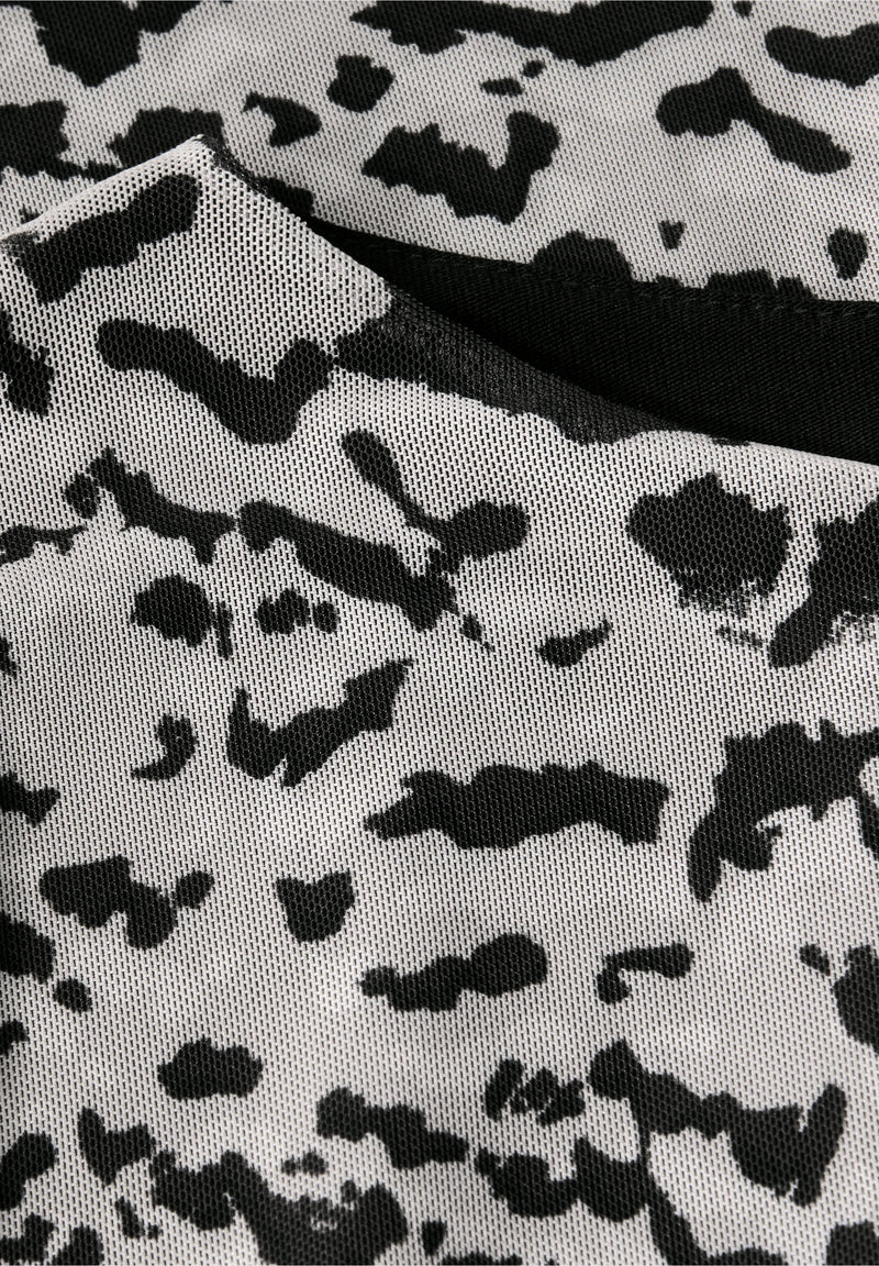 Street One mesh mekko, harmaa/musta printtikuvio