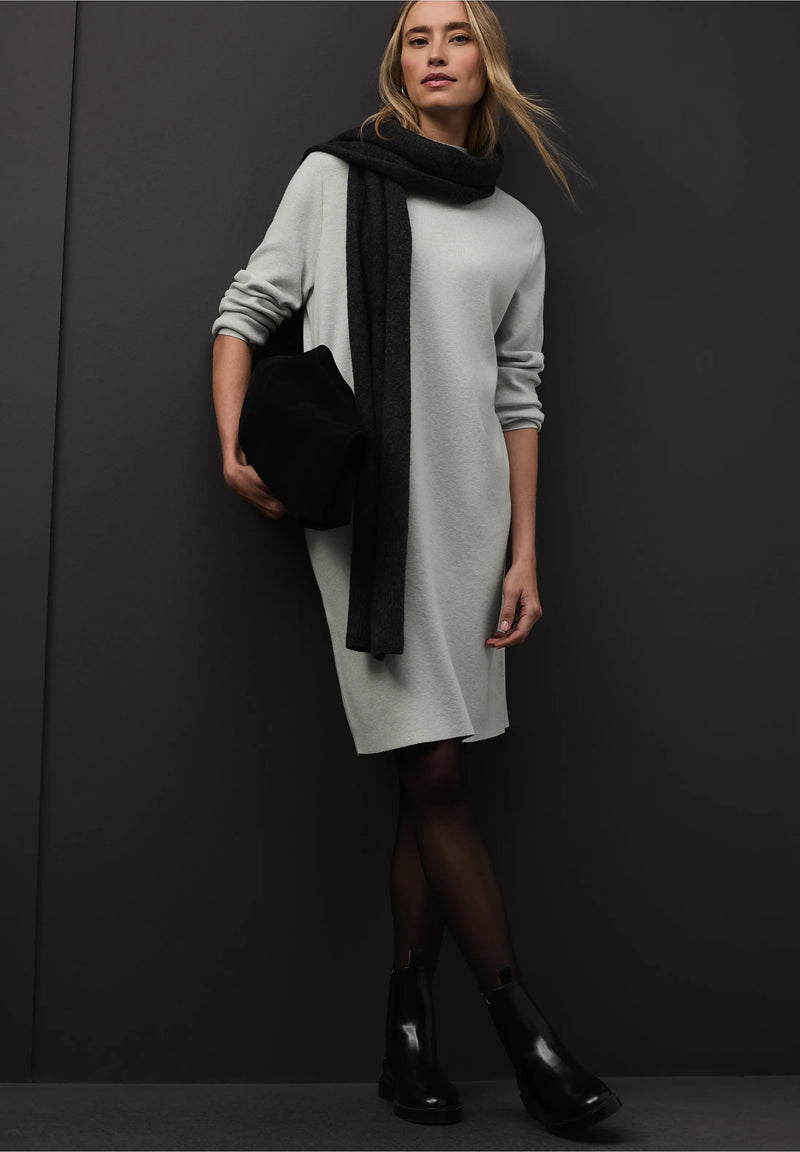 Street One polvipituinen neulemekko, vaaleanharmaa