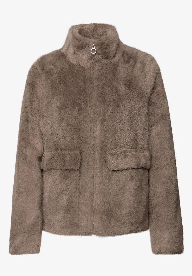 Street One lyhyt tekoturkistakki, ruskea