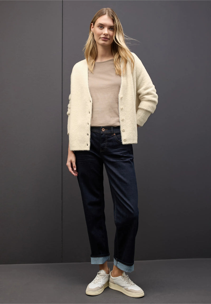 Street One neuletakki höyhenlangasta, vaalea beige