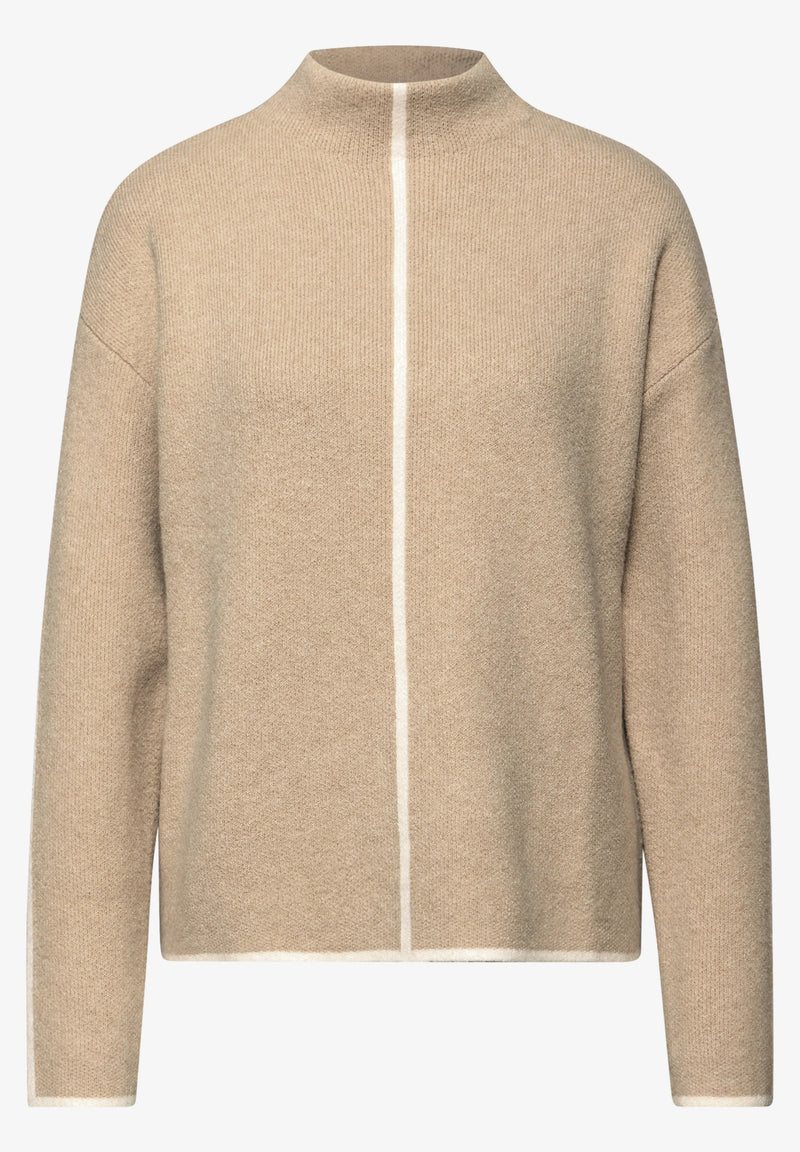 Street One neule kontrastiraidoilla, beige