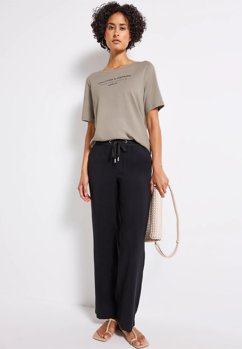 Street One Basic T-paita tekstiprintillä, beige