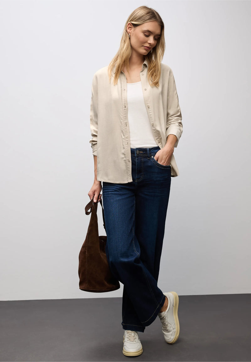 Street One kauluspaita sivuraidalla, beige