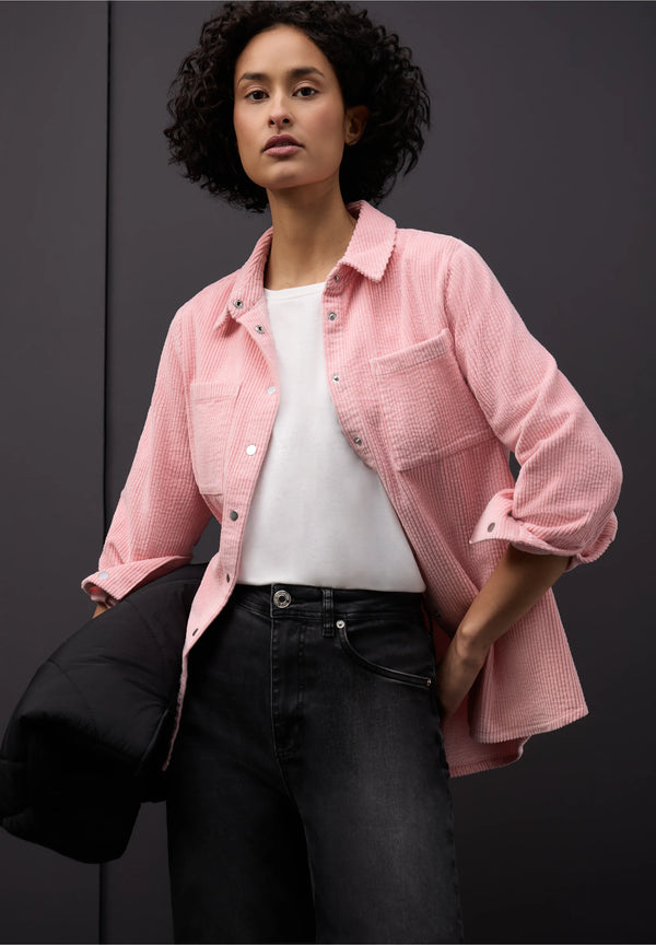 Street One kauluspaita vakosamettia, vaaleanpunainen