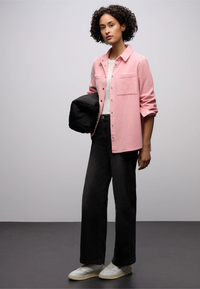 Street One kauluspaita vakosamettia, vaaleanpunainen