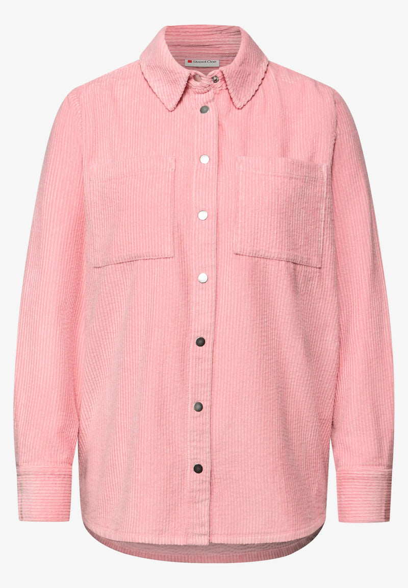 Street One kauluspaita vakosamettia, vaaleanpunainen