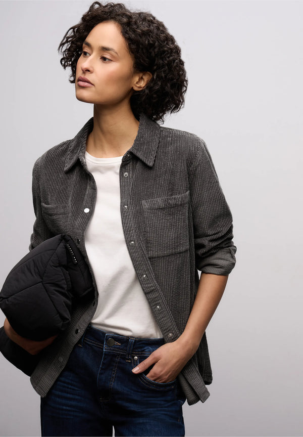 Street One kauluspaita vakosamettia, harmaa