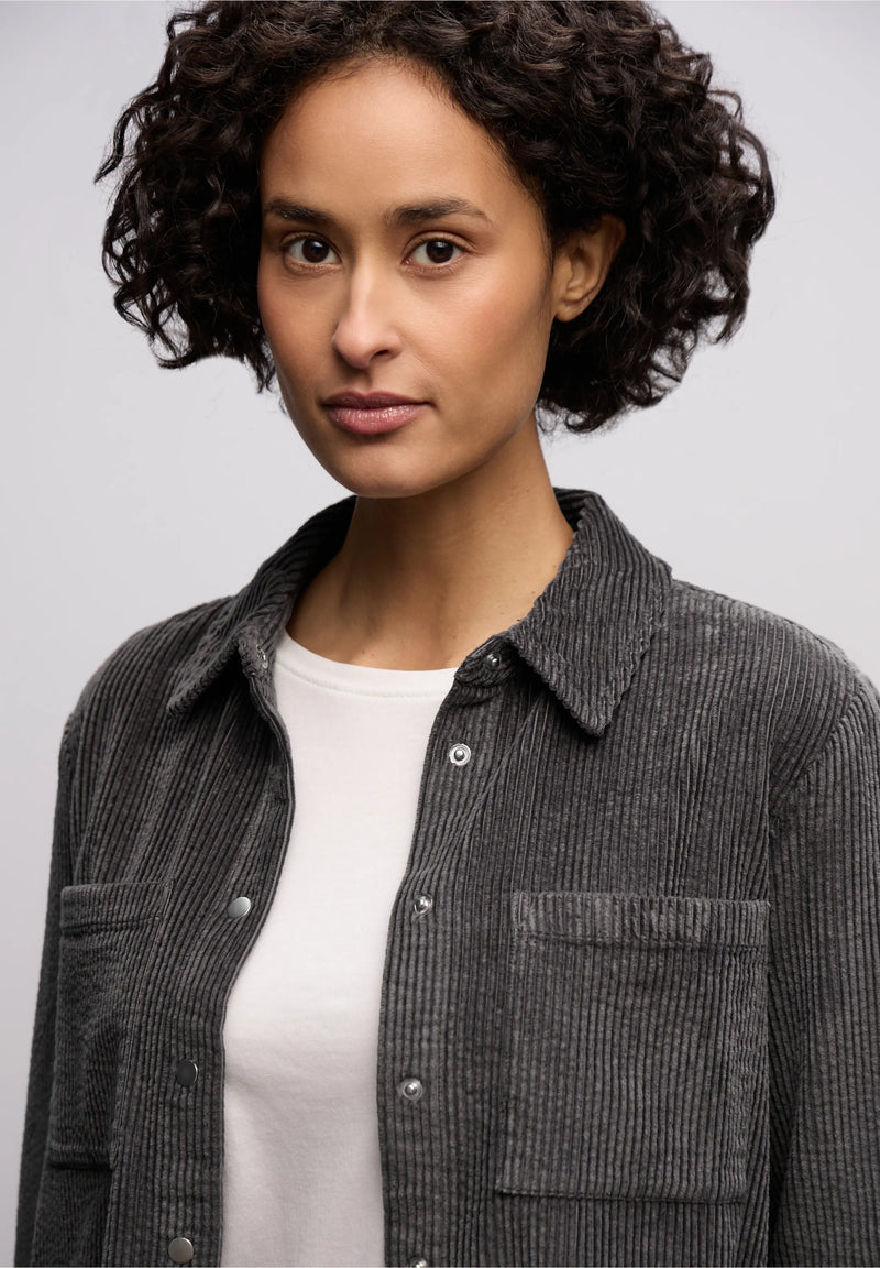 Street One kauluspaita vakosamettia, harmaa