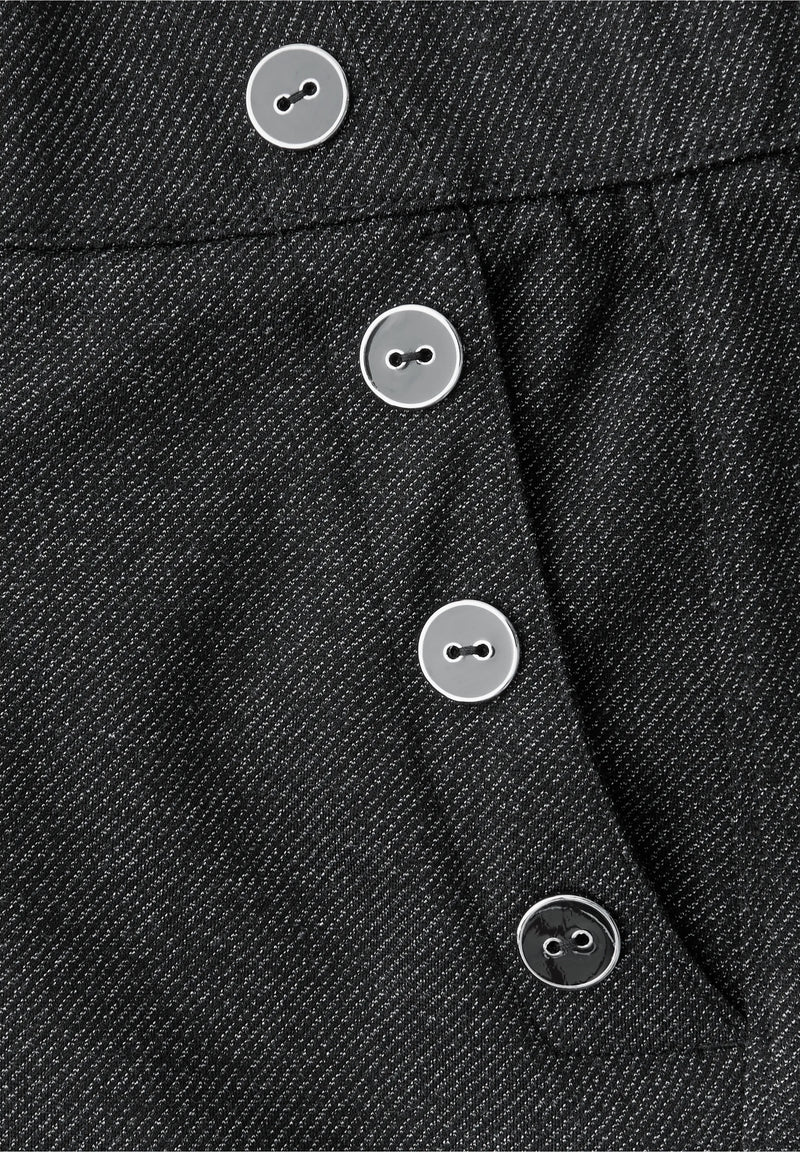 Street One suoralahkeiset housut nappiyksityiskohdilla, meleerattu musta