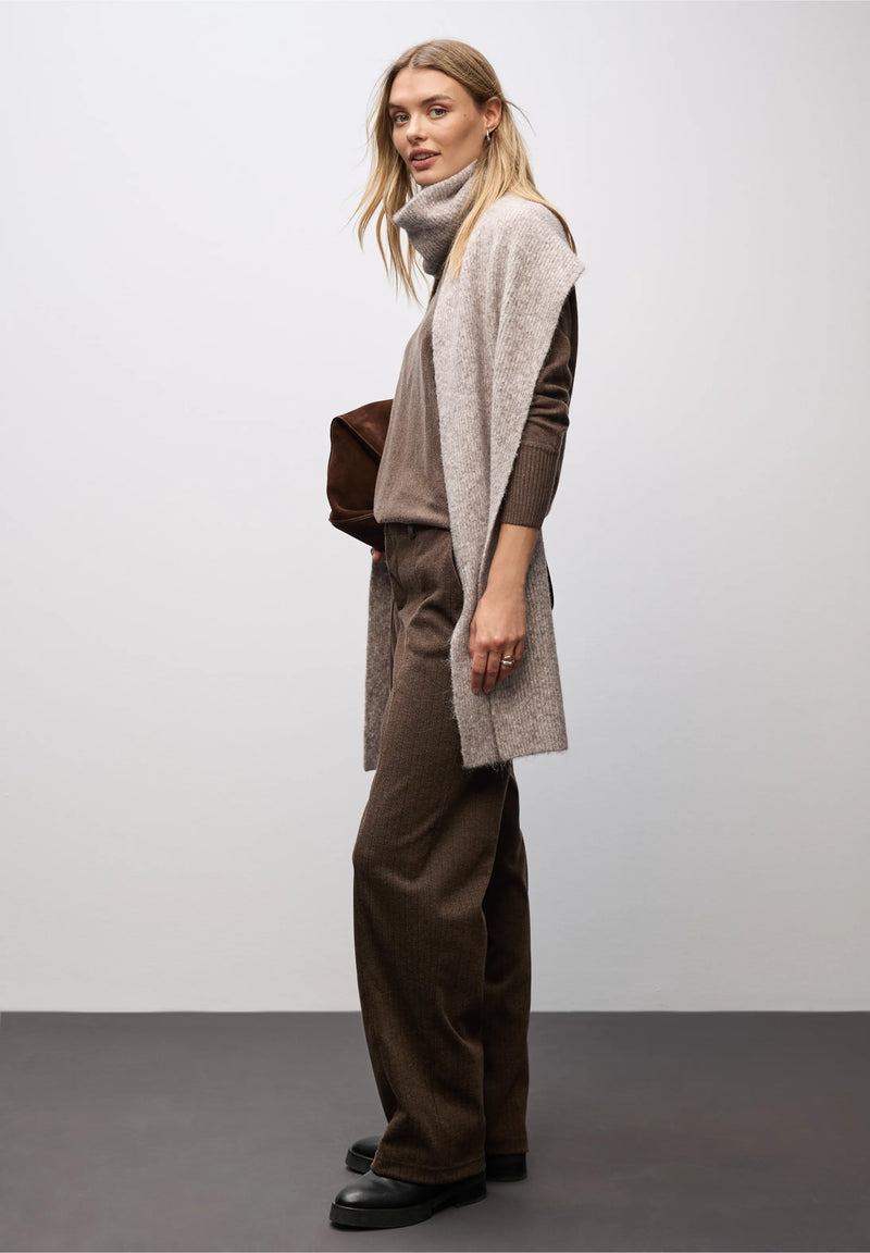 Street One neulottu poolokaulushuivi, meleerattu vaalea beige