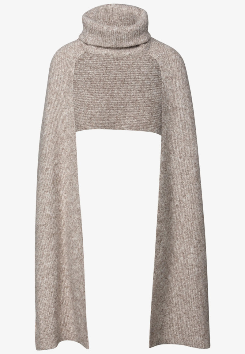 Street One neulottu poolokaulushuivi, meleerattu vaalea beige