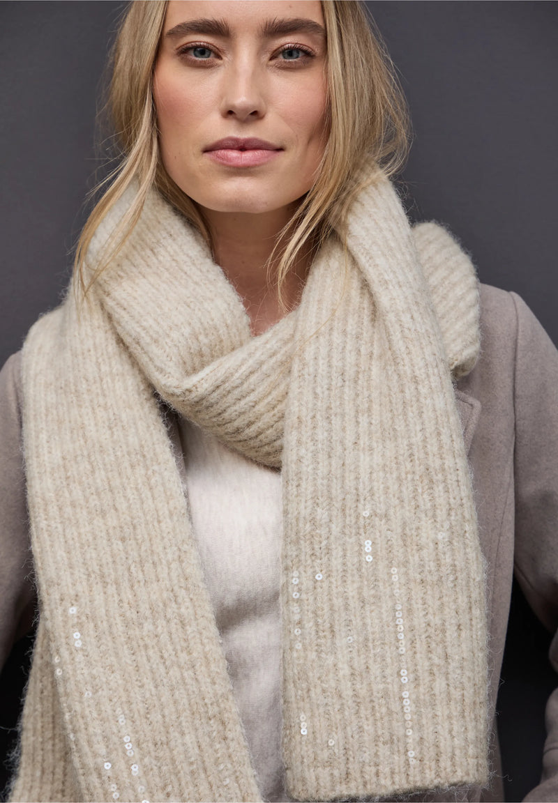 Street One kaulaliina paljettikoristeilla, vaalea beige