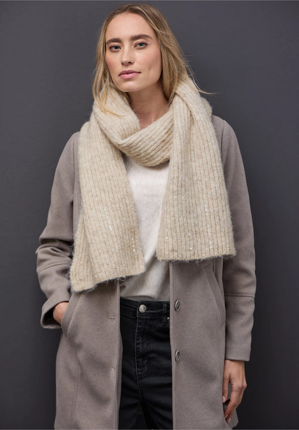 Street One kaulaliina paljettikoristeilla, vaalea beige