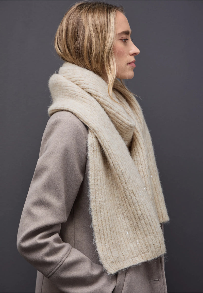 Street One kaulaliina paljettikoristeilla, vaalea beige