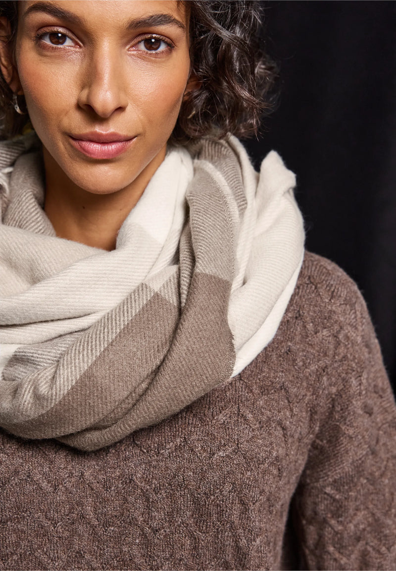 Street One Madras-huivi, ruskea/valkoinen ruutukuvio