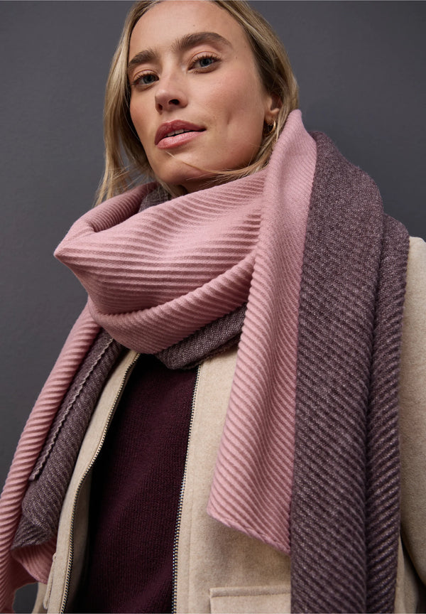 Street One laskostettu kaksivärinen huivi, viininpunainen