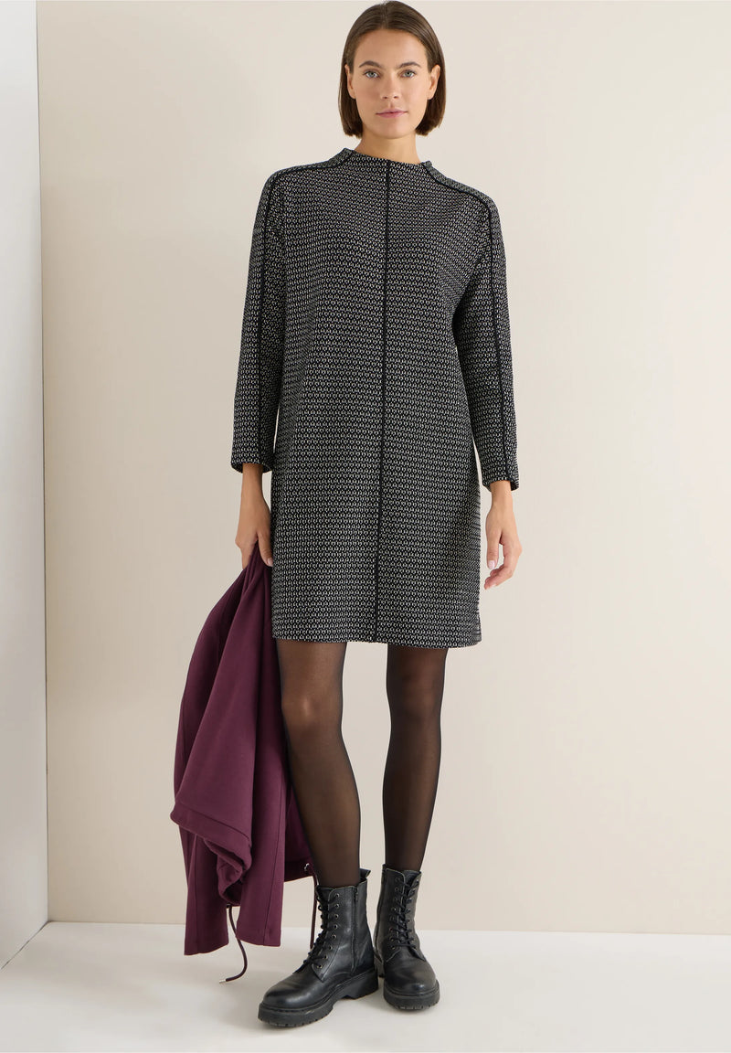 Cecil kaksivärinen polvipituinen mekko, musta