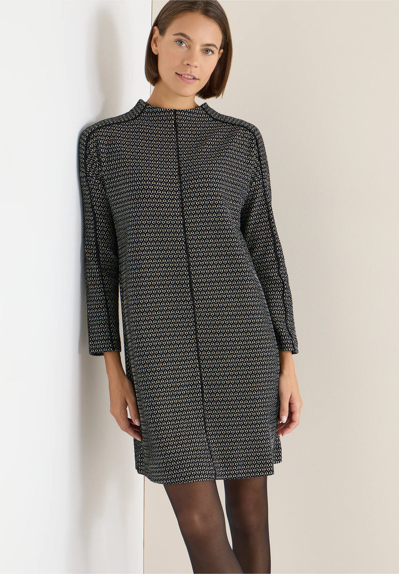 Cecil kaksivärinen polvipituinen mekko, musta