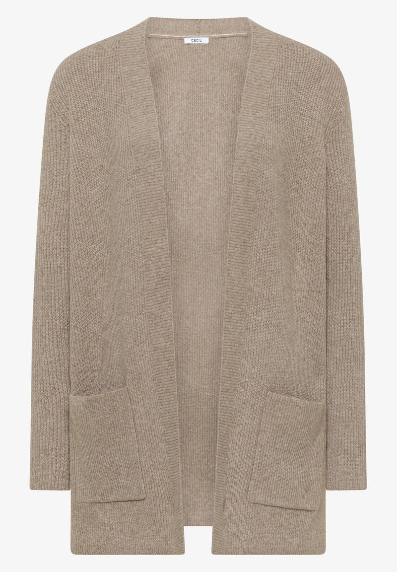 Cecil avoin pitkäneuletakki, beige