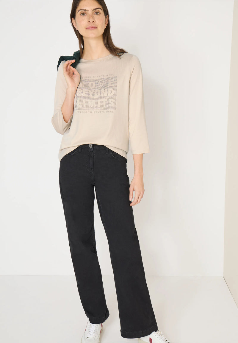 Cecil paita kimaltavalla tekstiaiheella, beige