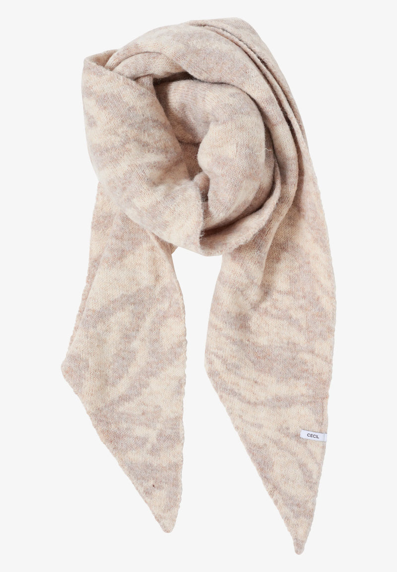 Cecil kolmiohuivi seeprakuviolla, beige