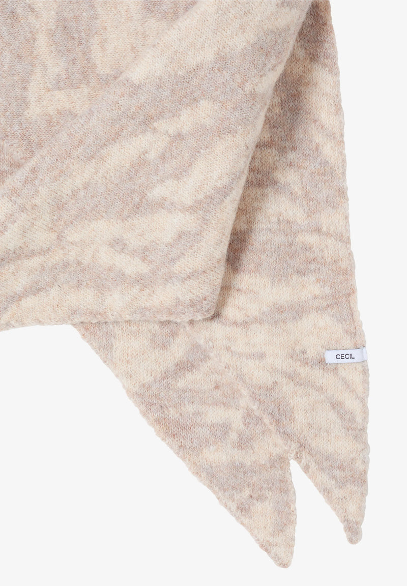 Cecil kolmiohuivi seeprakuviolla, beige