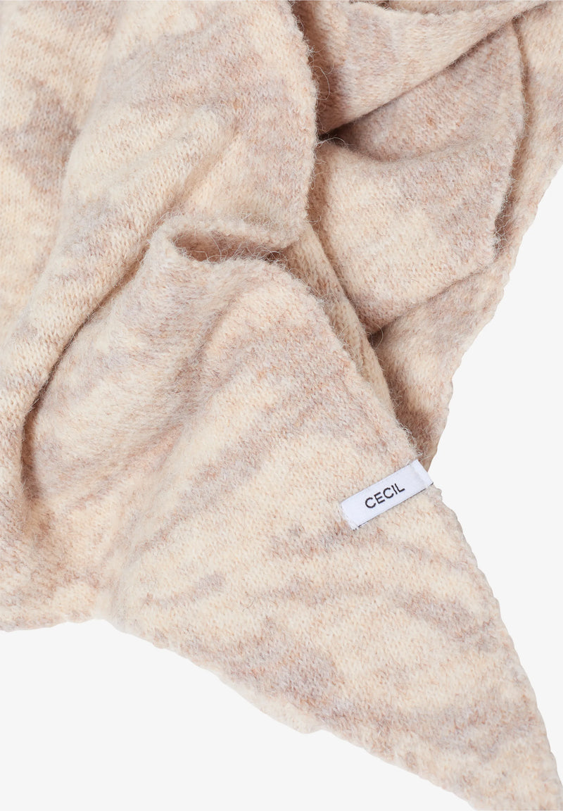 Cecil kolmiohuivi seeprakuviolla, beige