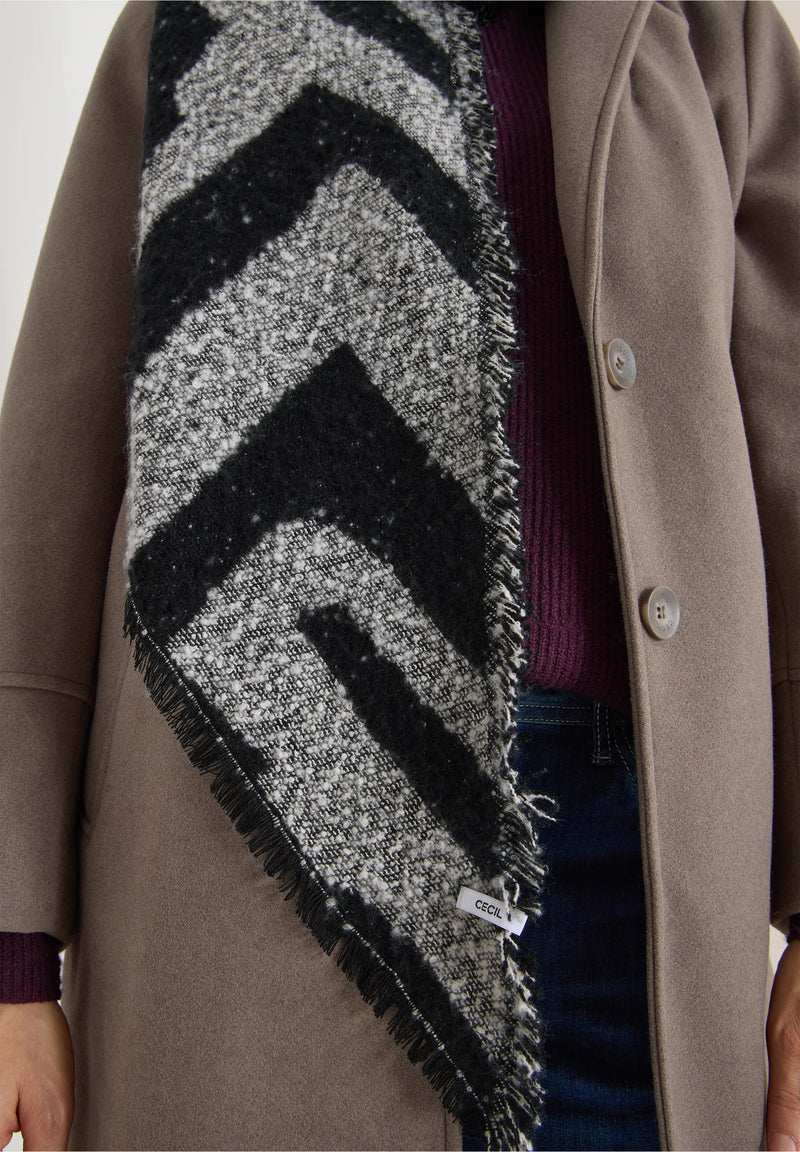 Cecil buklee kolmiohuivi, musta/harmaa